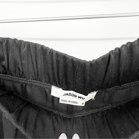 Jason Wu Satin Wide Leg Contrast Piping Pants M Black - Picture 4 of 5